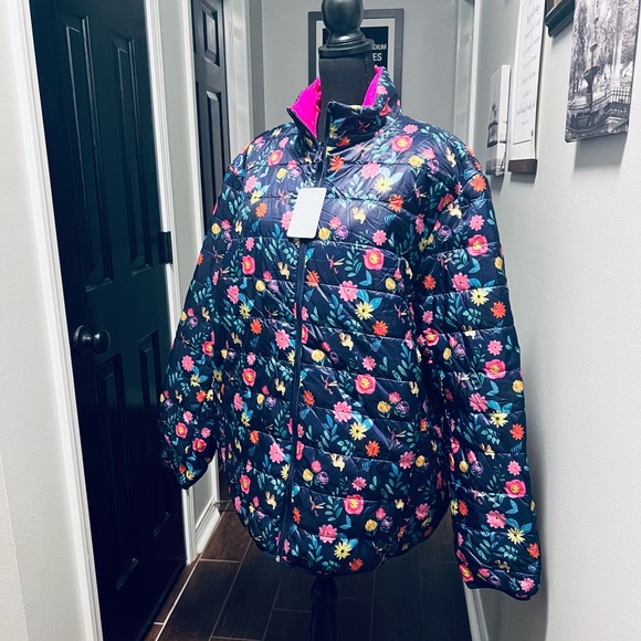 Alice in Wonderland Puffy Jacket for Adults - Reversible - Picture 1 of 8